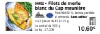 Thiriet Filets de merlu blanc du cap meunière offre