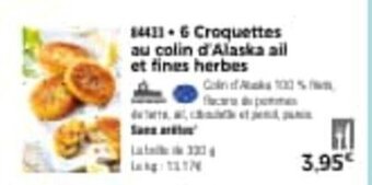 Thiriet 6 croquettes au colin d'alaska ail et fines herbes offre