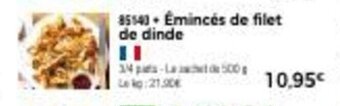 Thiriet Émincés de filet de dinde offre