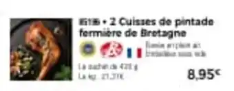 2 cuisses de pintade fermière de bretagne