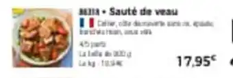 Thiriet Sauté de veau offre