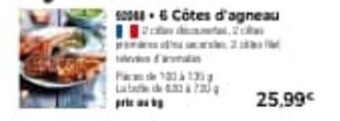 Thiriet 6 côtes d'agneau offre