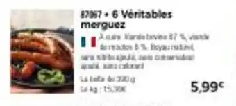 Thiriet 6 véritables merguez offre