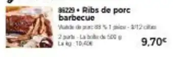 Thiriet Ribs de porc barbecue offre