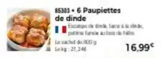 Thiriet 6 paupiettes de dinde offre