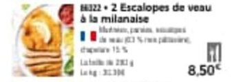 Thiriet 2 escalopes de veau à la milanaise offre