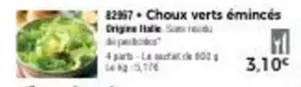Thiriet Choux verts émincés offre