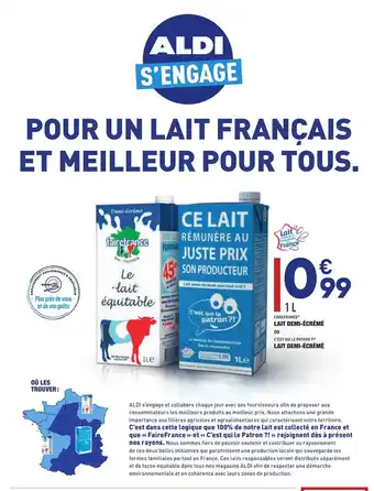ALDI Lait demi-écrémé offre