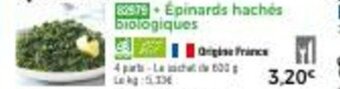 Thiriet Épinards hachés biologiques offre