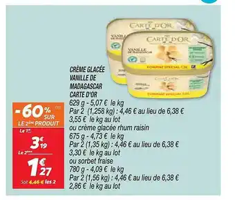 Netto Crème glacée vanille de madagascar carte d'or offre