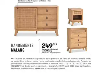 BUT Rangement 3 Tiroirs 1 Porte Malang offre