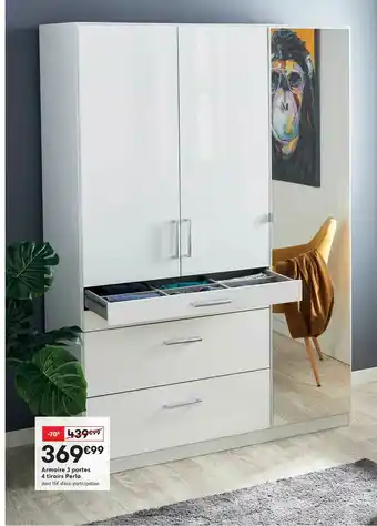 BUT Armoire 3 Portes 4 Tiroirs Perla offre