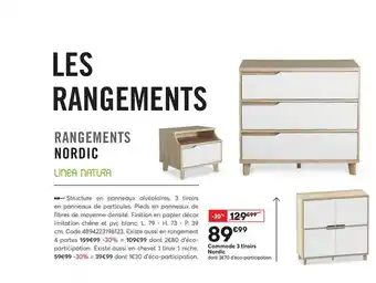 BUT Commode 3 Tiroirs Nordic offre
