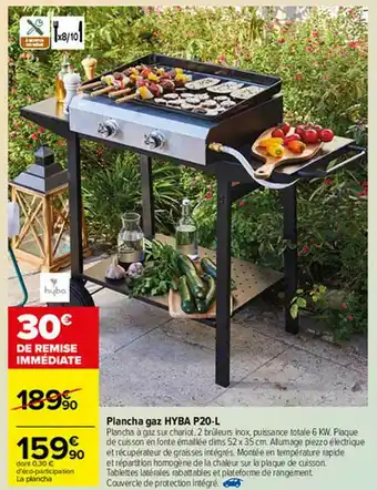 Carrefour Plancha Gaz Hyba P20-l offre