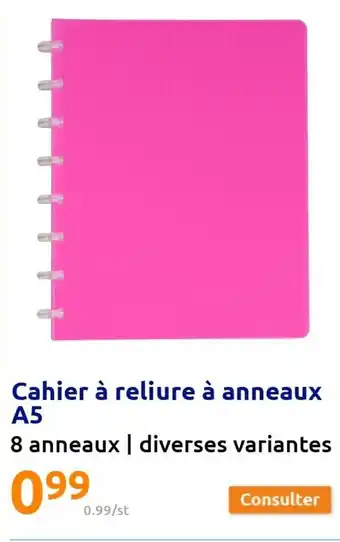 Action Cahier à Reliure à Anneux A5 offre