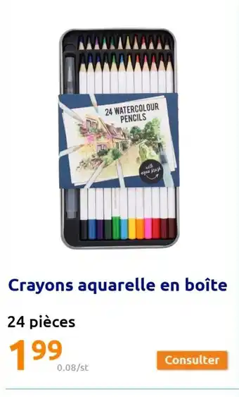 Action Crayons Aquarelle En Boîte 24 Pièces offre
