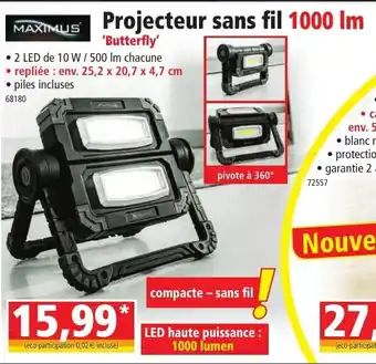 Norma Projecteur Sans Fil 1000lm offre