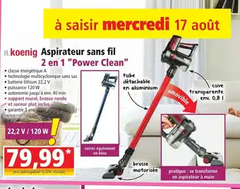 Norma Aspirateur sans Fil 2en1 Power Clean offre