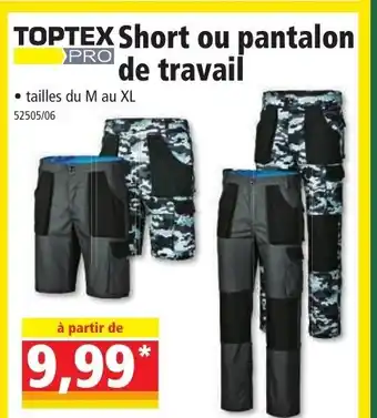 Norma Toptex Short Ou Pantalon de Travail offre