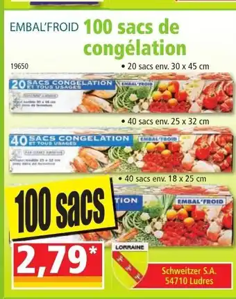 Norma 100 Sacs de Congélation offre