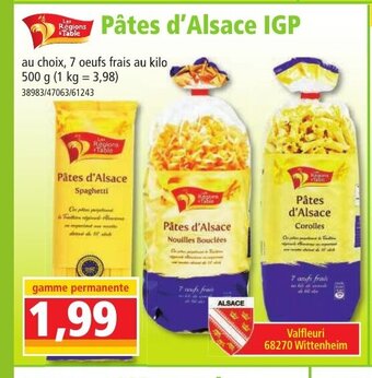Norma Pâtes d'Alsace IGP offre