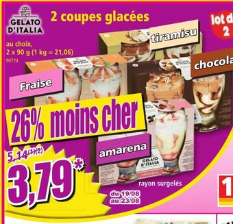 Norma Gelato d'Italia 2 Coupes Glacées offre