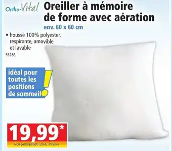 Norma Oreiller à Mémoire de Forme Avec Aération offre