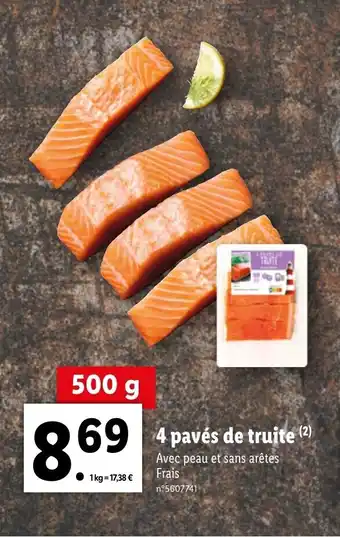 Lidl 4 Pavés de truite offre