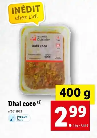 Lidl Dhal Coco offre
