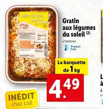 Lidl Gratin Aux Légumes Du Soleil offre