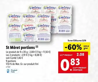Lidl St môret portions offre