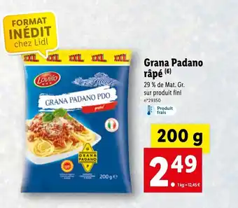 Lidl Grana Padano râpé offre