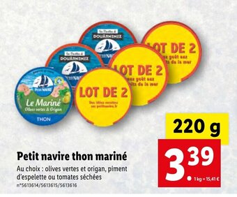 Lidl Petit navire thon mariné offre