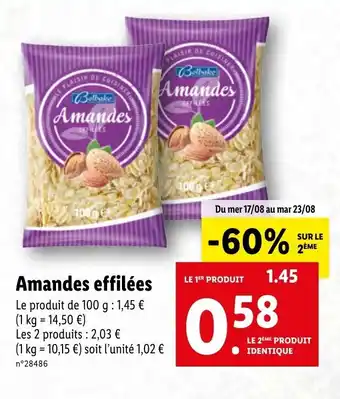 Lidl Amandes effilées offre