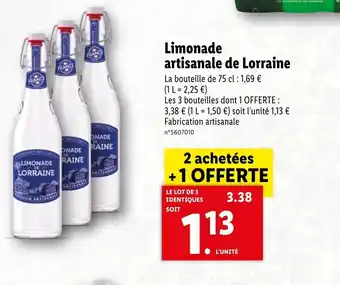 Lidl Limonade artisanale de lorraine offre