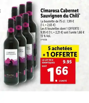 Lidl Cimarosa Cabernet Sauvignon Du Chicli offre