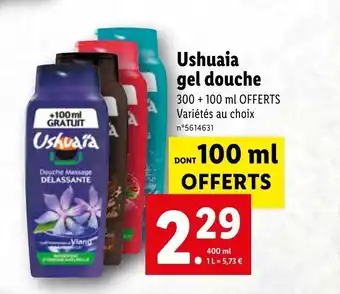 Lidl Ushuaia gel douche offre