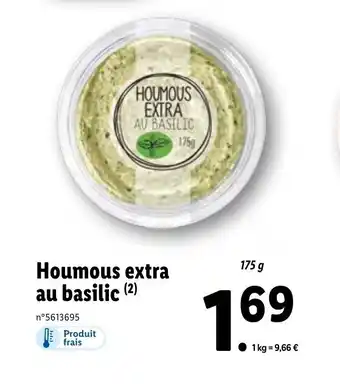 Lidl Houmous Extra Au Basilic offre