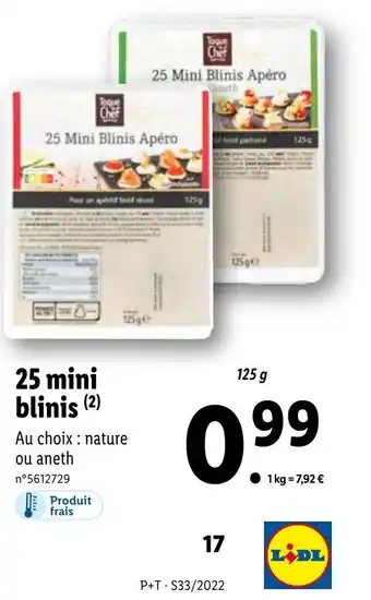 Lidl 25 Mini Blinis offre