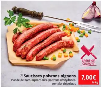 Saucisses poivrons oignons