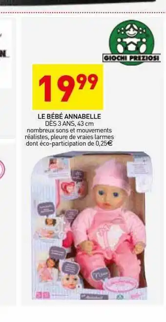 Stokomani Le bébé annabelle offre
