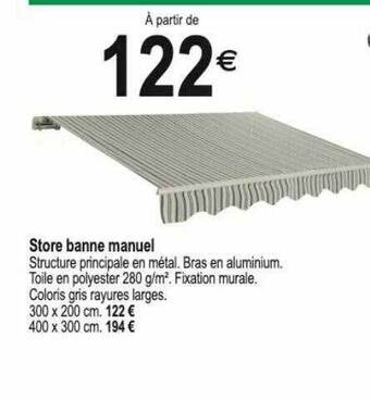 Tridôme Store banne manuel offre