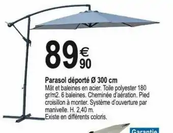 Tridôme Parasol déporté ø 300 cm offre