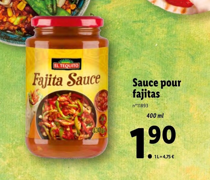 Promo Sauce pour fajitas chez Lidl