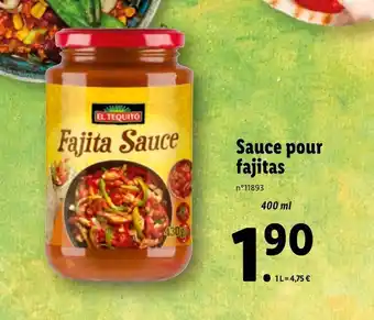 Lidl Sauce pour fajitas offre