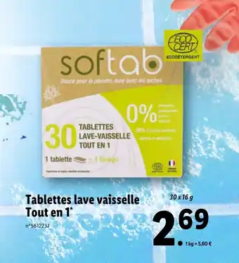 Lidl Tablettes lave vaisselle tout en 1 offre