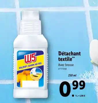 Lidl W5 détachant textile offre