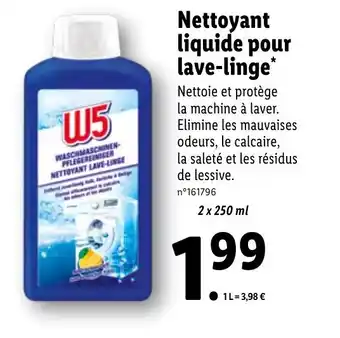 Lidl W5 nettoyant liquide pour lave-linge offre