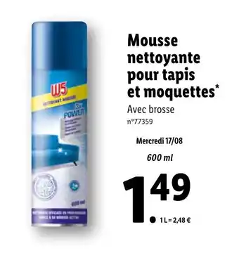 Lidl Mousse nettoyante pour tapis et moquettes offre