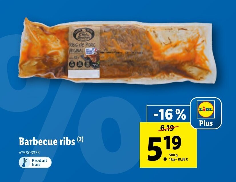 Promo Barbecue ribs chez Lidl